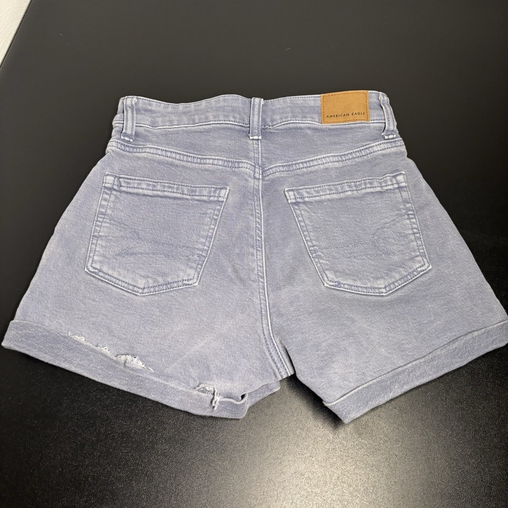 American Eagle Stretch Mom Shorts Women Size 00 Blue Twill Comfort